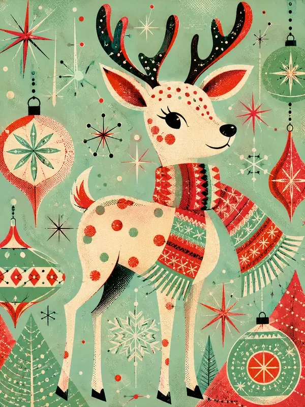 Retro 1950s Christmas Journal Cards