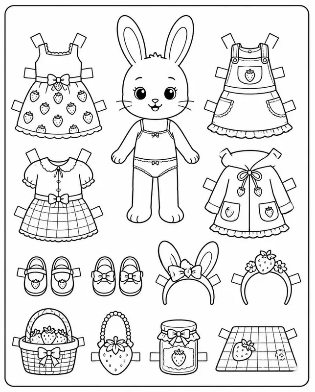 Storybook Dressup Paper Doll Colorings