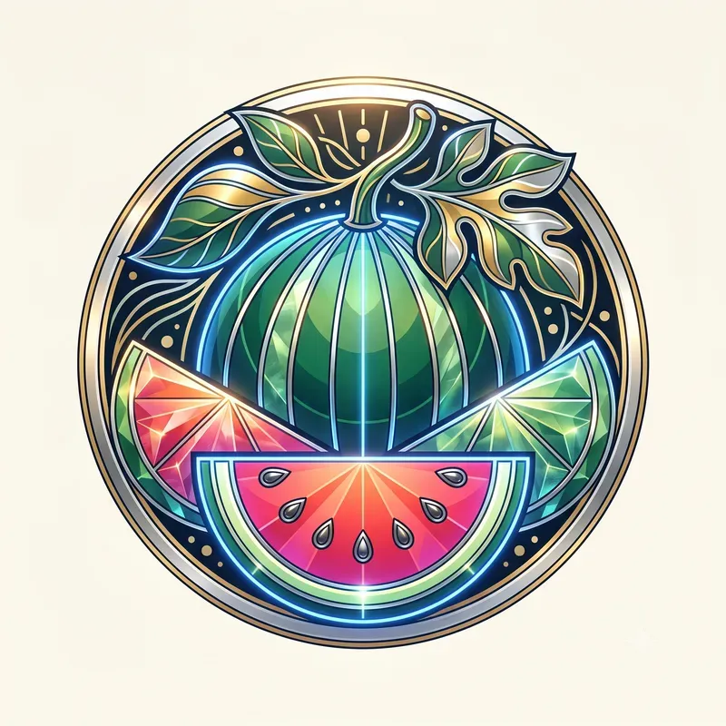 Neon Summer Fruit Emblems