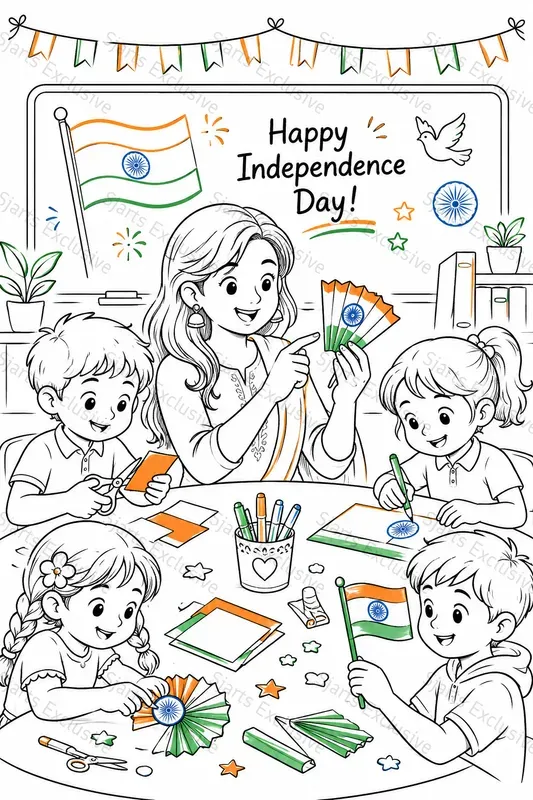 Independence Day Coloring Art Systems