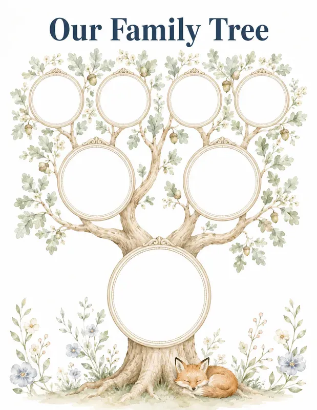 Woodland Baby Family Tree Keepsakes