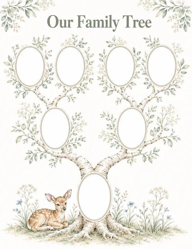 Woodland Baby Family Tree Keepsakes