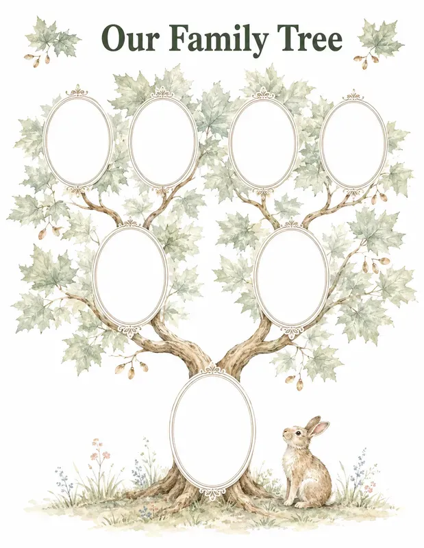 Woodland Baby Family Tree Keepsakes