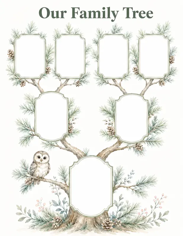 Woodland Baby Family Tree Keepsakes