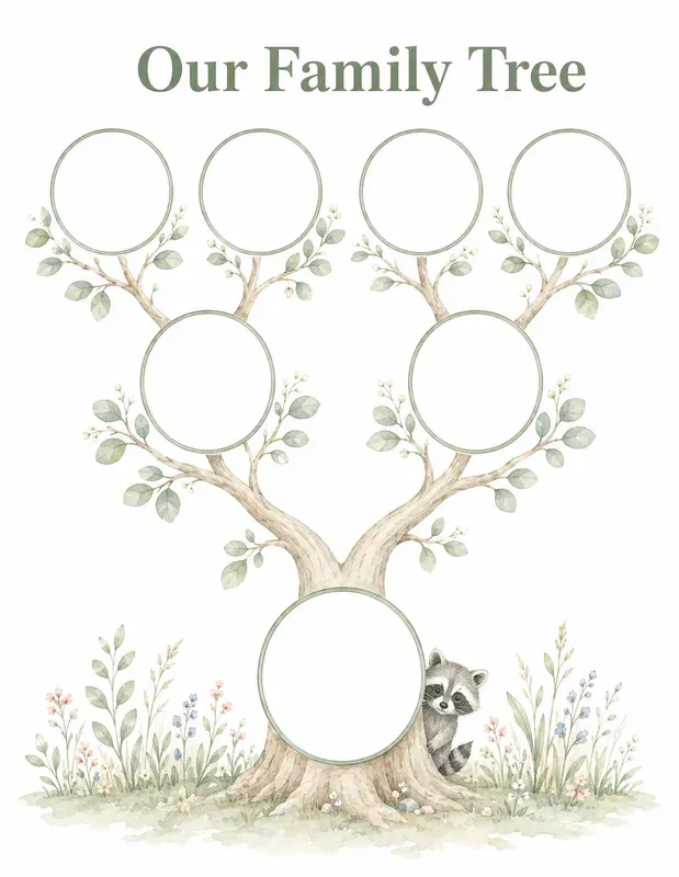 Woodland Baby Family Tree Keepsakes