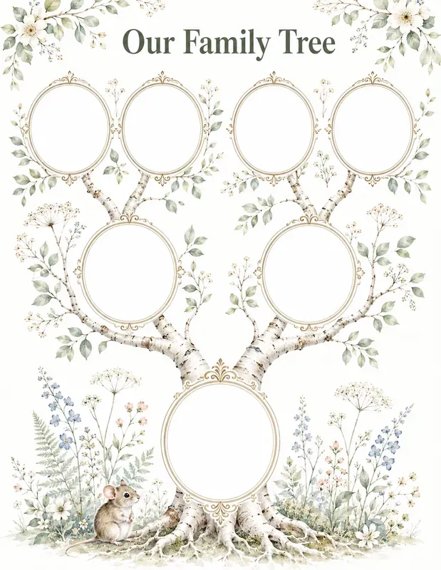 Woodland Baby Family Tree Keepsakes