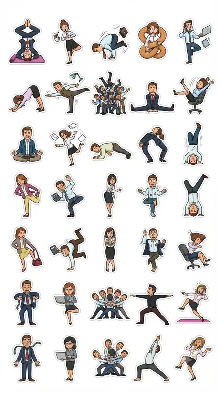 Funny Caricature Sticker Sheet Bundles