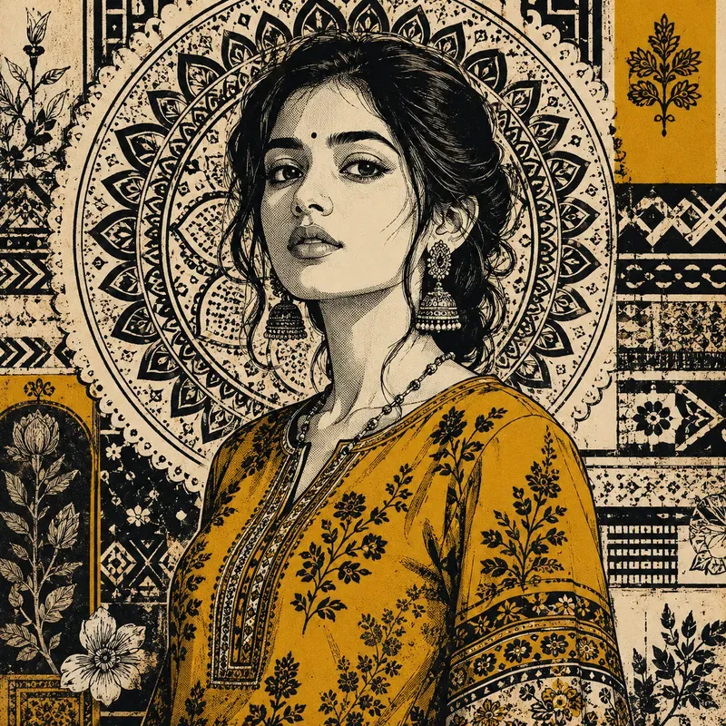 Retro Desi Pop Art Portraits