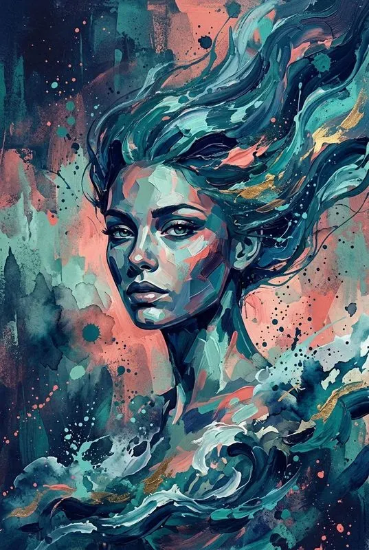 Abstract Painted Portrait Posters