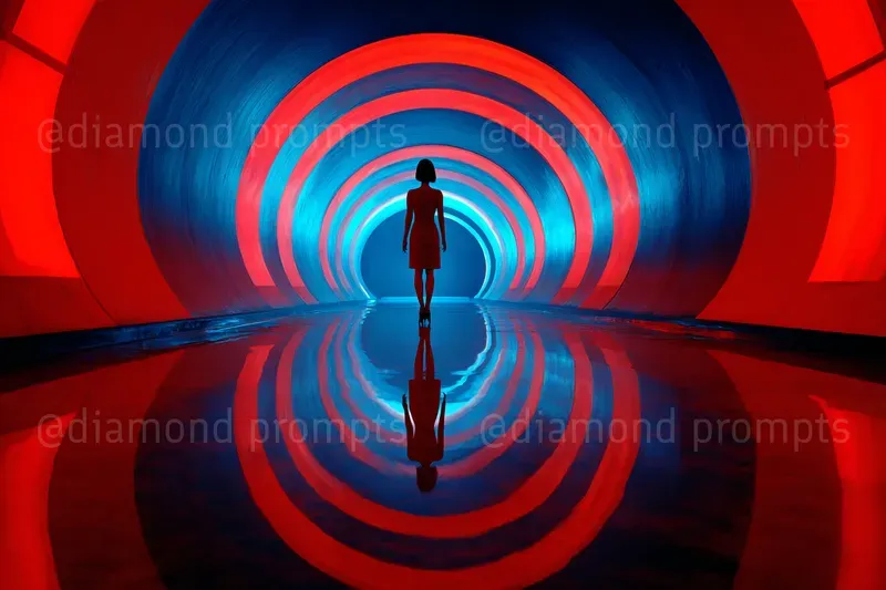 Neon Tunnel Reflections