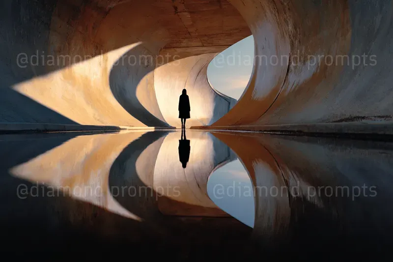 Neon Tunnel Reflections