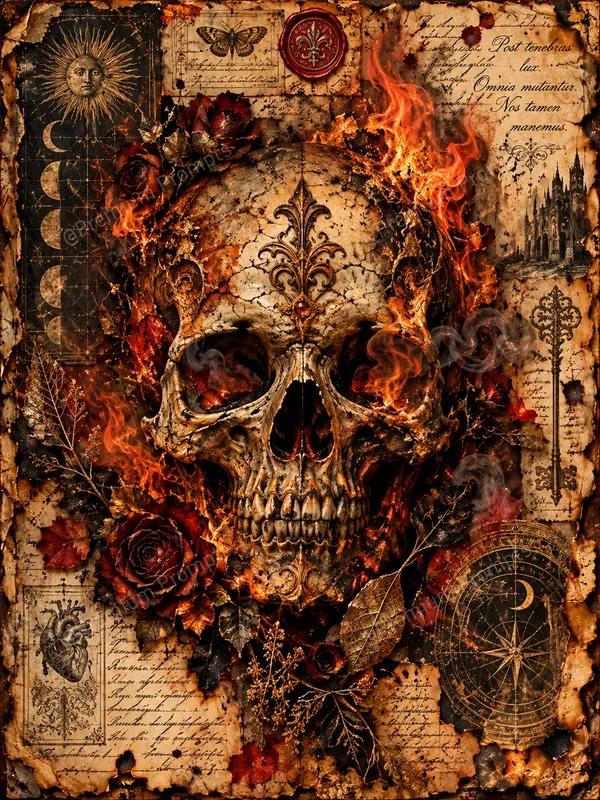 Fire Painting Junk Journal Artistic Pages