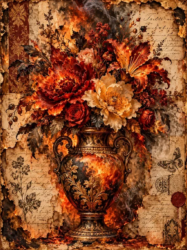 Fire Painting Junk Journal Artistic Pages
