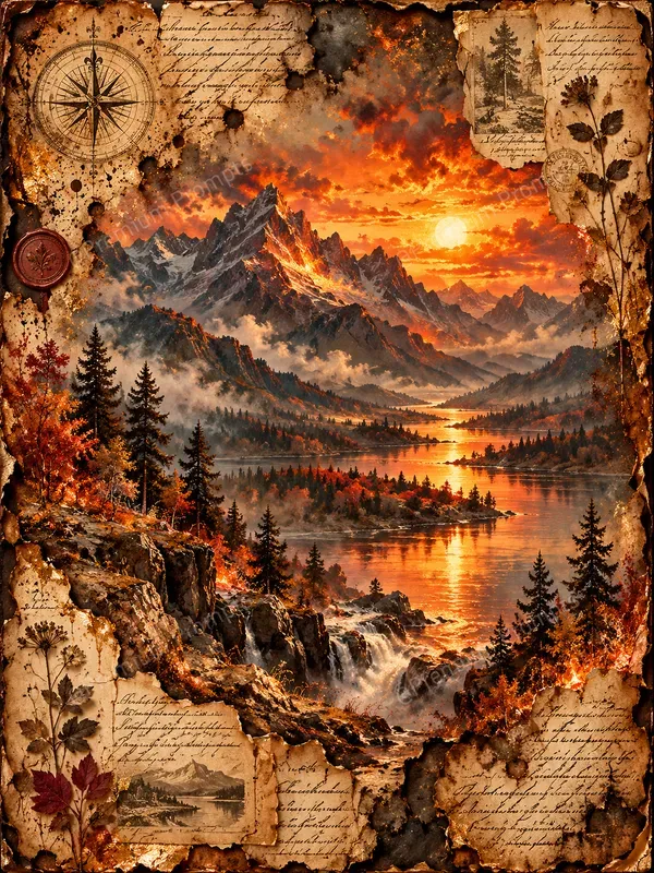Fire Painting Junk Journal Artistic Pages