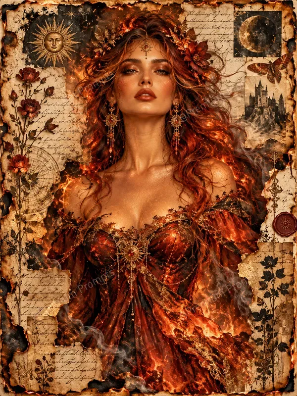 Fire Painting Junk Journal Artistic Pages
