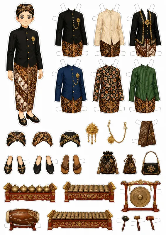 Javanese Dressup Paper Dolls