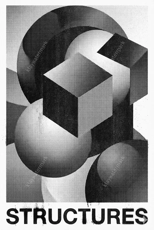 Vintage Risograph Halftone Posters
