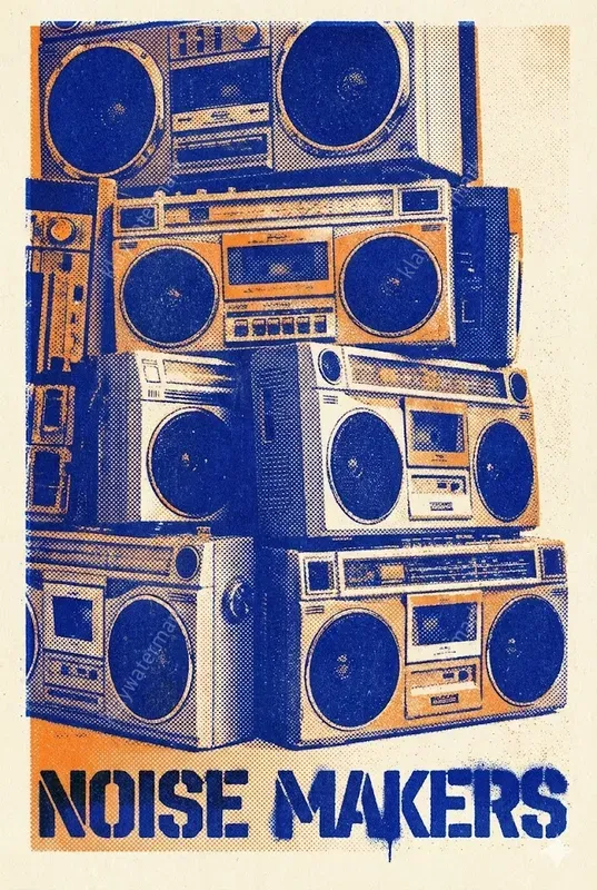 Vintage Risograph Halftone Posters