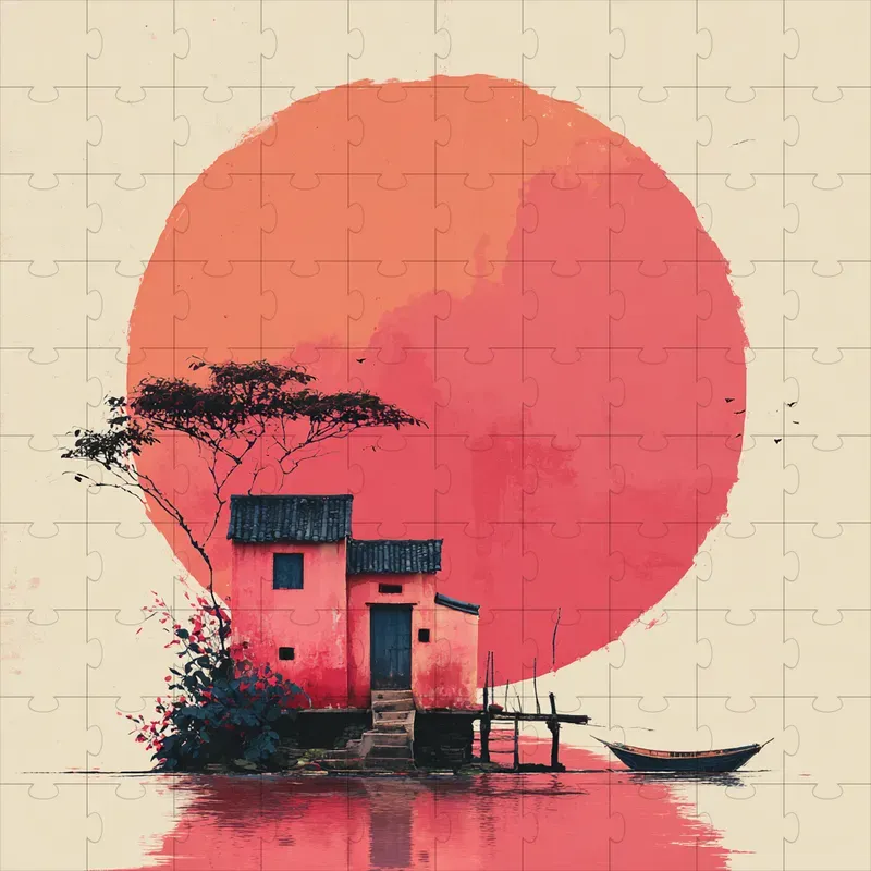 Ink Wash Minimal Asian Poster Art