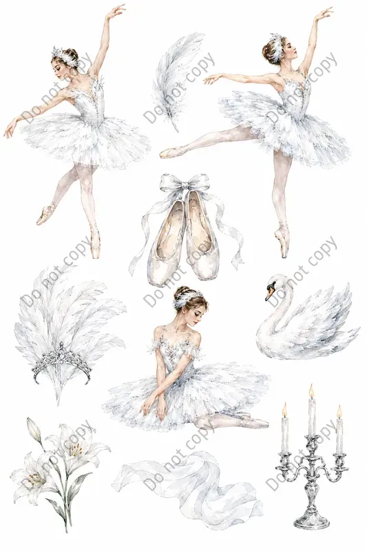 Watercolor Ballerina Clipart Sets