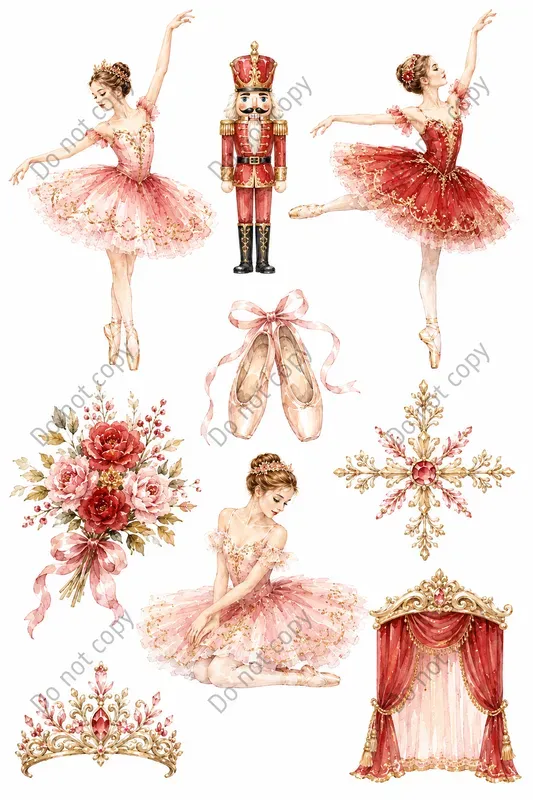 Watercolor Ballerina Clipart Sets