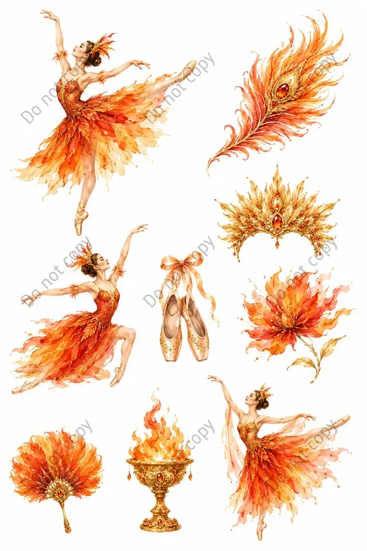 Watercolor Ballerina Clipart Sets