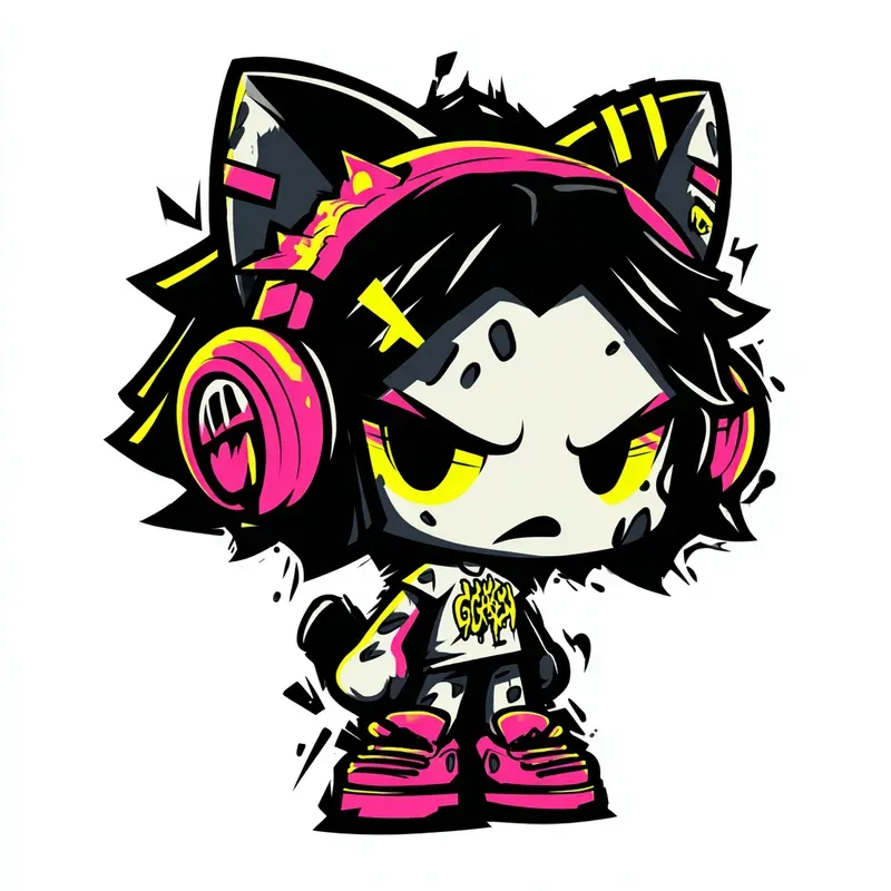 Kawaii Punk Mascot Vectors