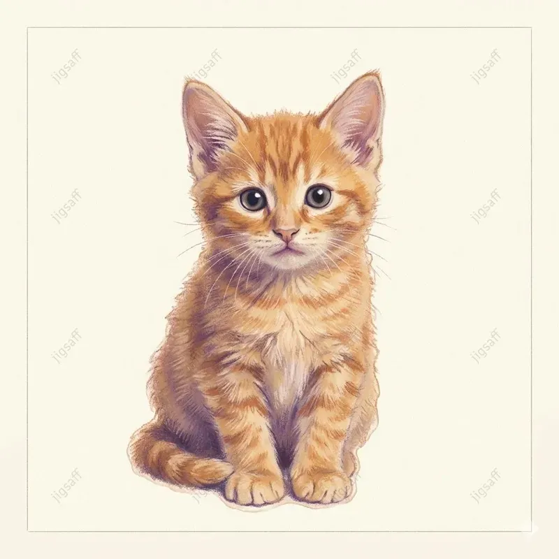 Ginger Cat Pastel Illustration Art