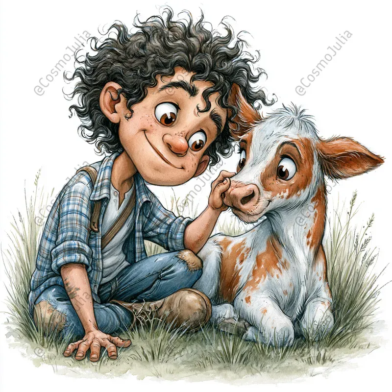 Cute Kids And Pets Clipart