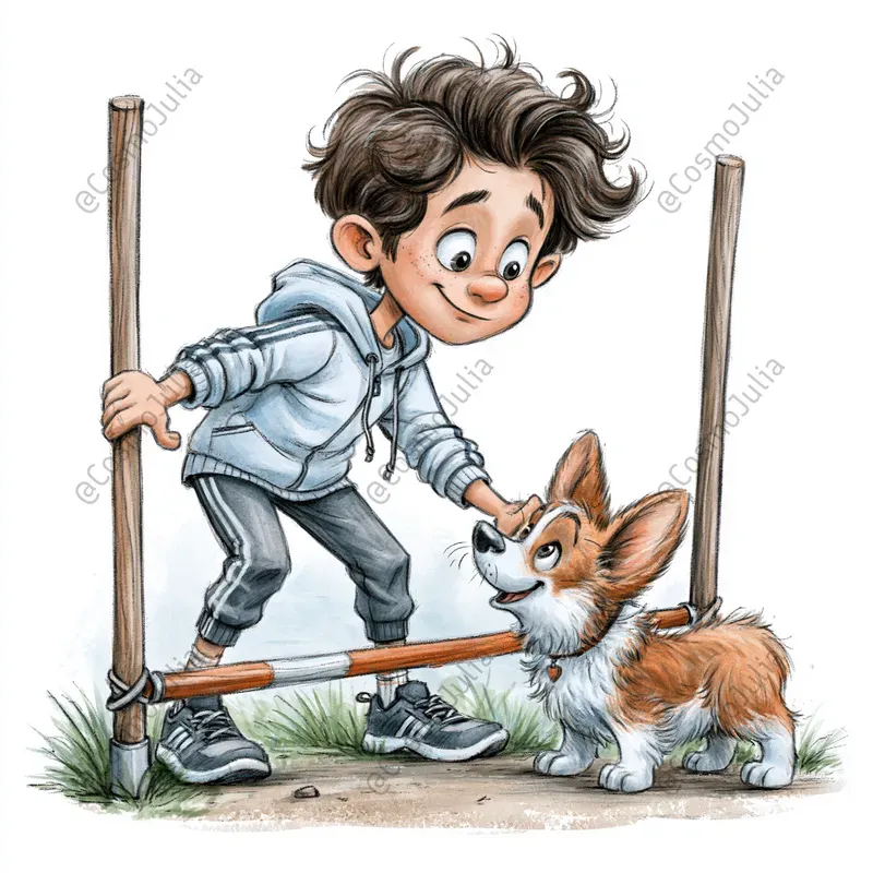 Cute Kids And Pets Clipart