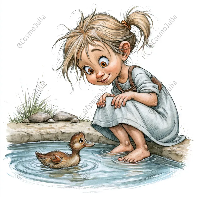 Cute Kids And Pets Clipart