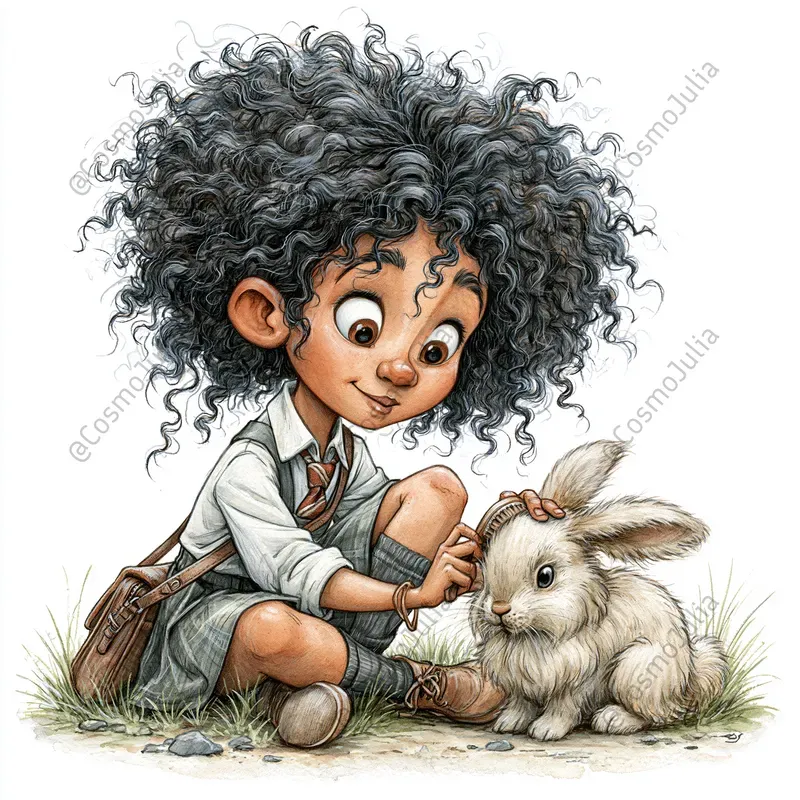 Cute Kids And Pets Clipart