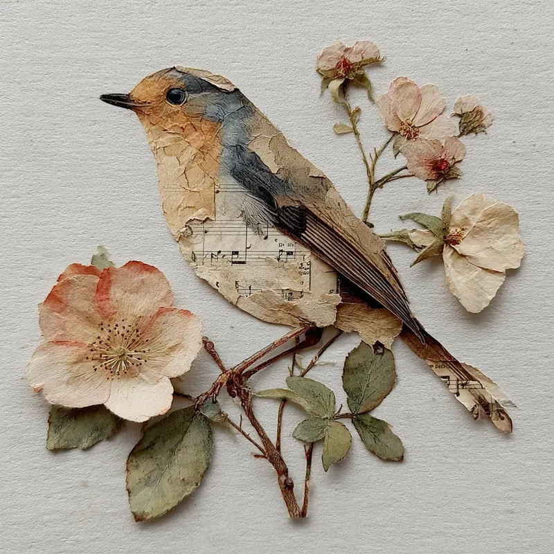 Garden Songbirds Cutpaper Ephemera