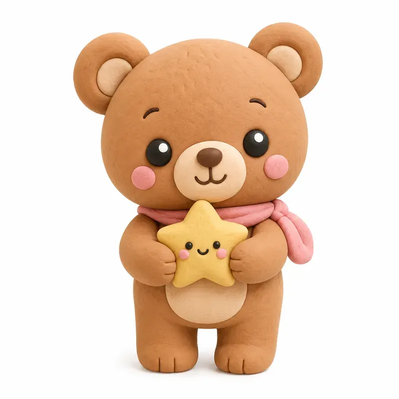 Kawaii 3D Claymation Sticker Cliparts