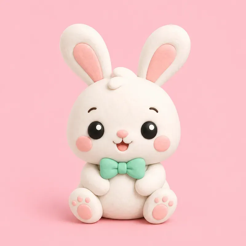 Kawaii 3D Claymation Sticker Cliparts
