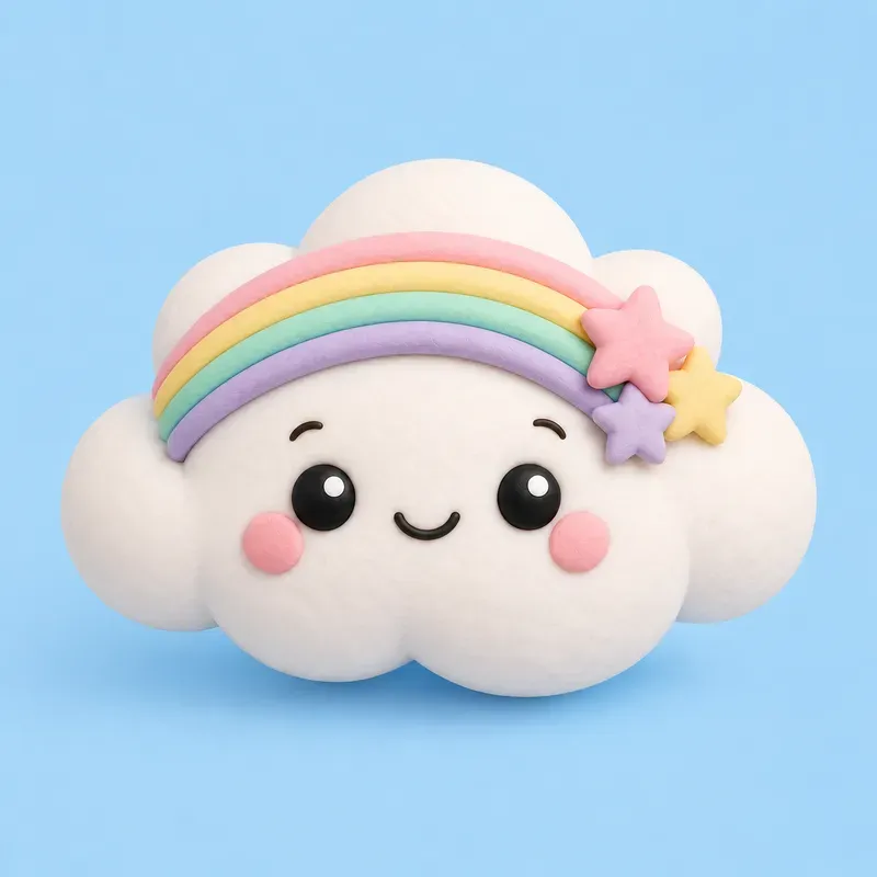 Kawaii 3D Claymation Sticker Cliparts