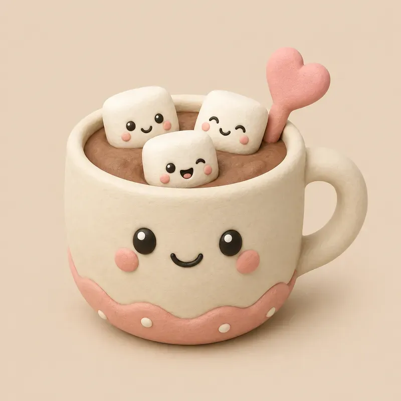 Kawaii 3D Claymation Sticker Cliparts