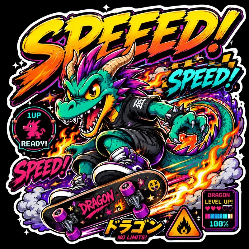 Retro Speed Mascot Stickers
