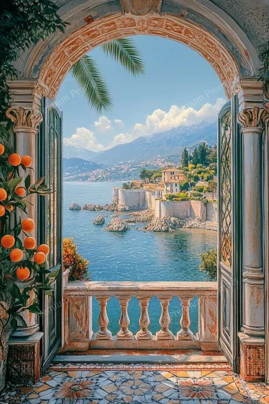 Open Window Mediterranean Coastal Art