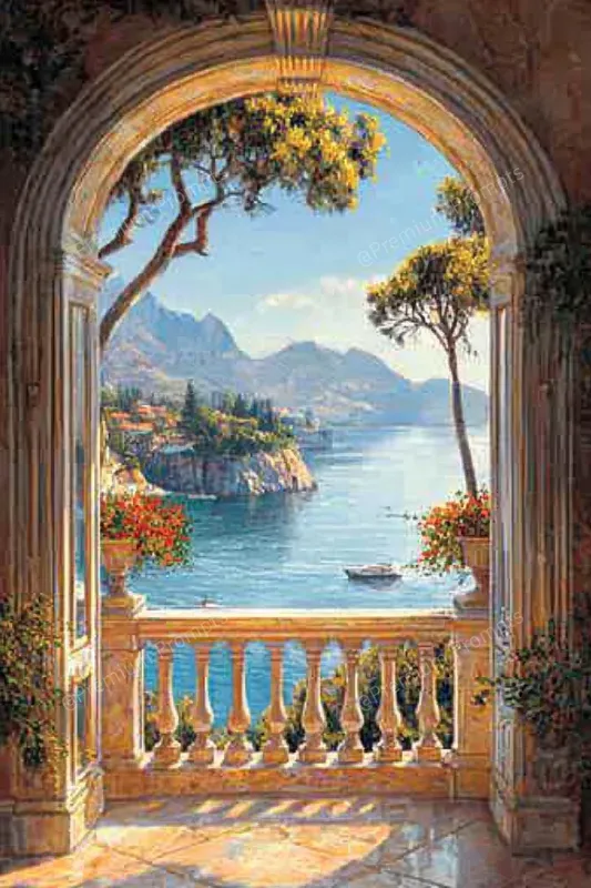 Open Window Mediterranean Coastal Art