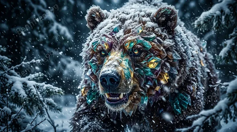 Frozen Crystal Photoreal Animals