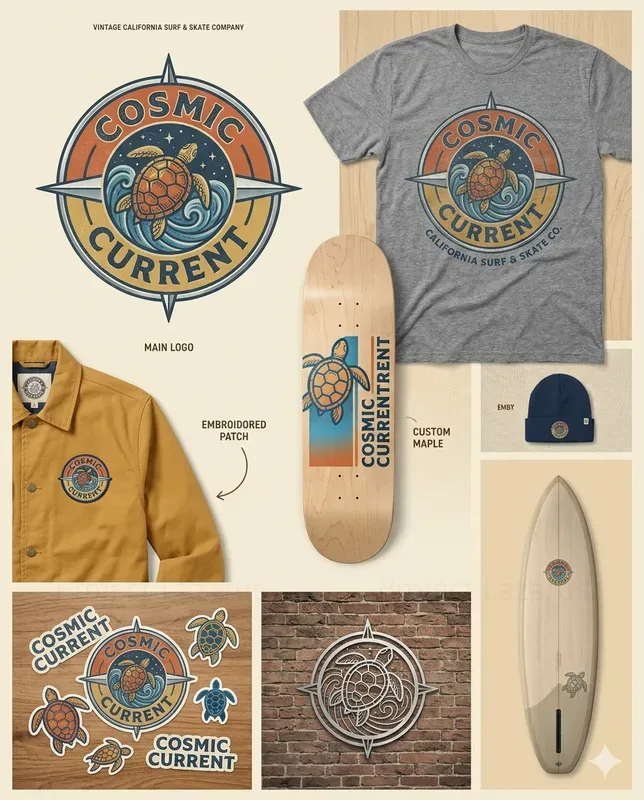 Vintage Surf And Skate Logo Systems