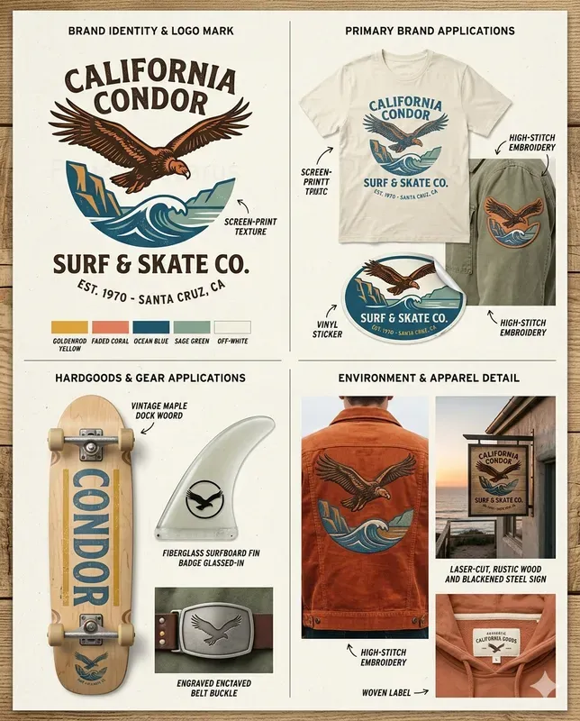 Vintage Surf And Skate Logo Systems