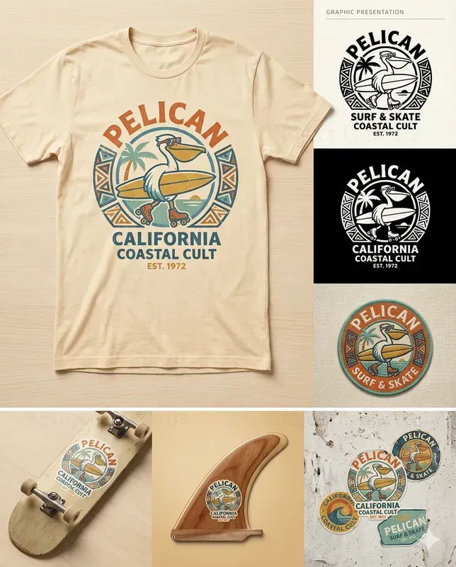 Vintage Surf And Skate Logo Systems