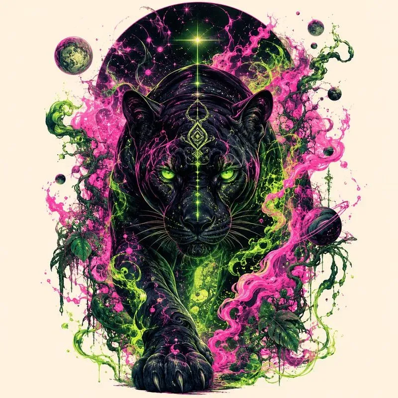 Cosmic Neon Animal Dreamscape Designs