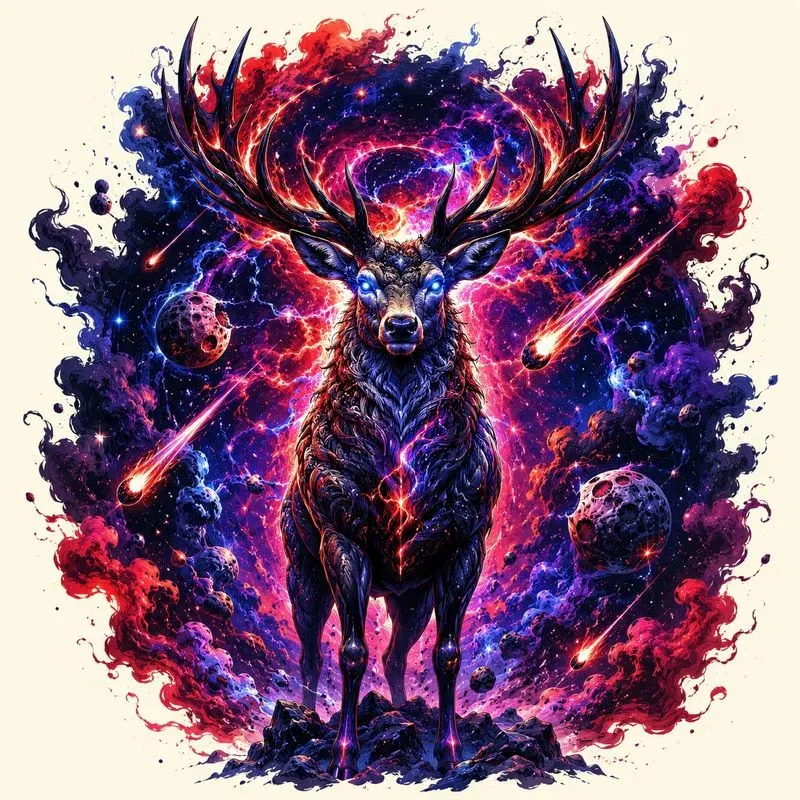 Cosmic Neon Animal Dreamscape Designs