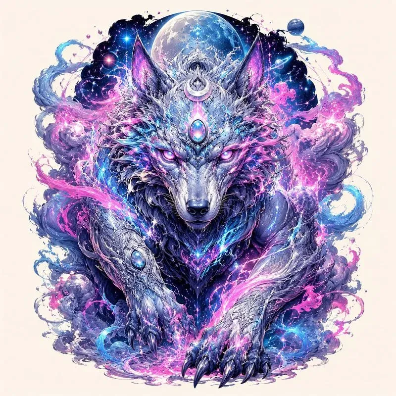 Cosmic Neon Animal Dreamscape Designs