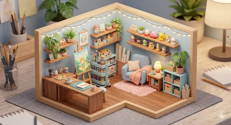 Kawaii 3D Isometric Miniature Rooms