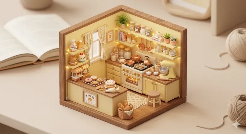 Kawaii 3D Isometric Miniature Rooms