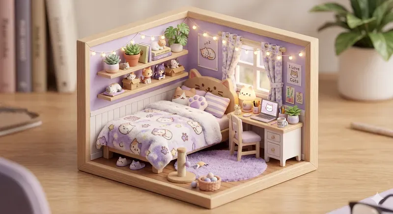 Kawaii 3D Isometric Miniature Rooms